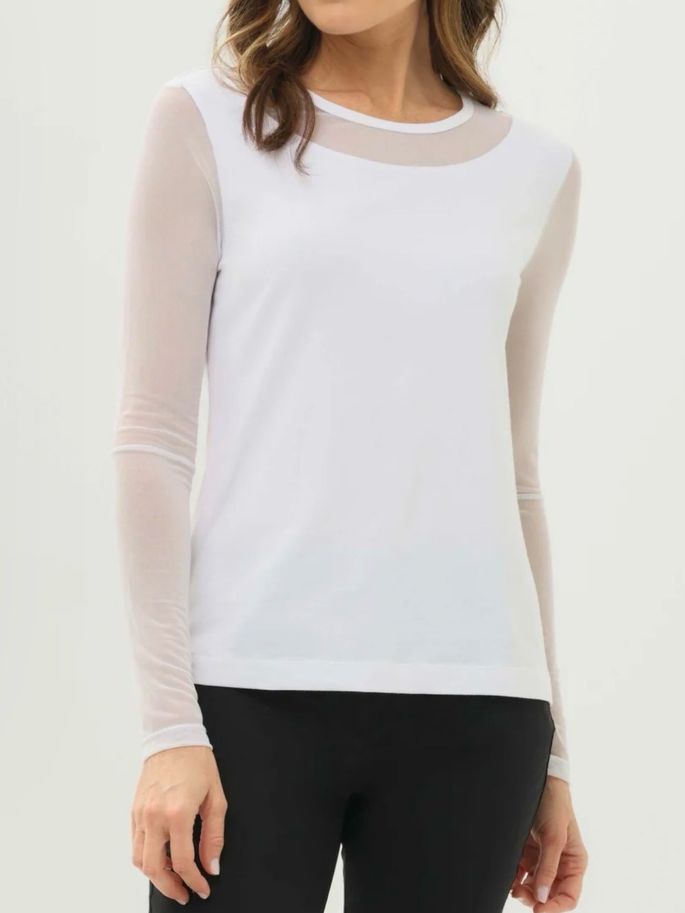 New ANATOMIE Kim white mesh sleeve top M
